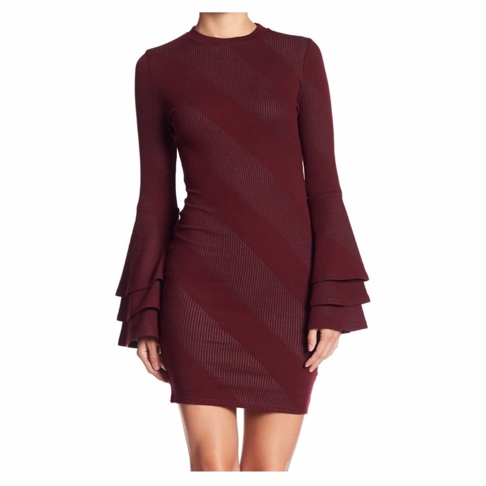 Lovely Ribbed Sweater Dress w/Bell Sleeves NWT